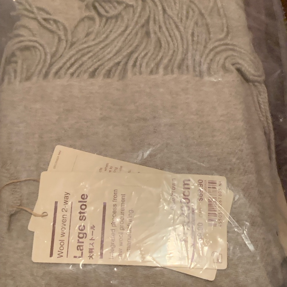 Muji Wool Woven Stole 60x200cm - Picture 4 of 5